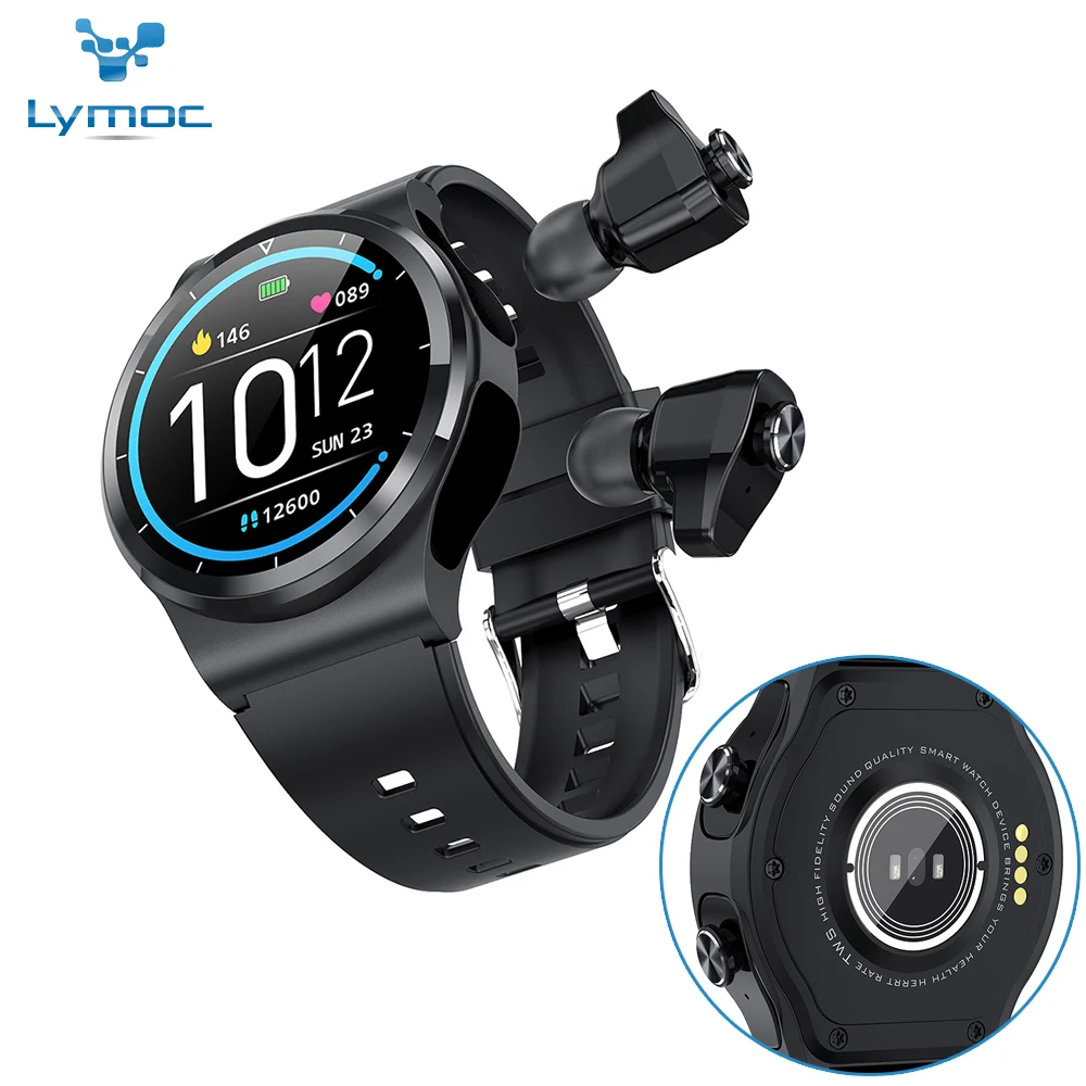 Беспроводные наушники LYMOC Смарт-часы 2-в-1 Bluetooth-наушники TWS наручные часы
