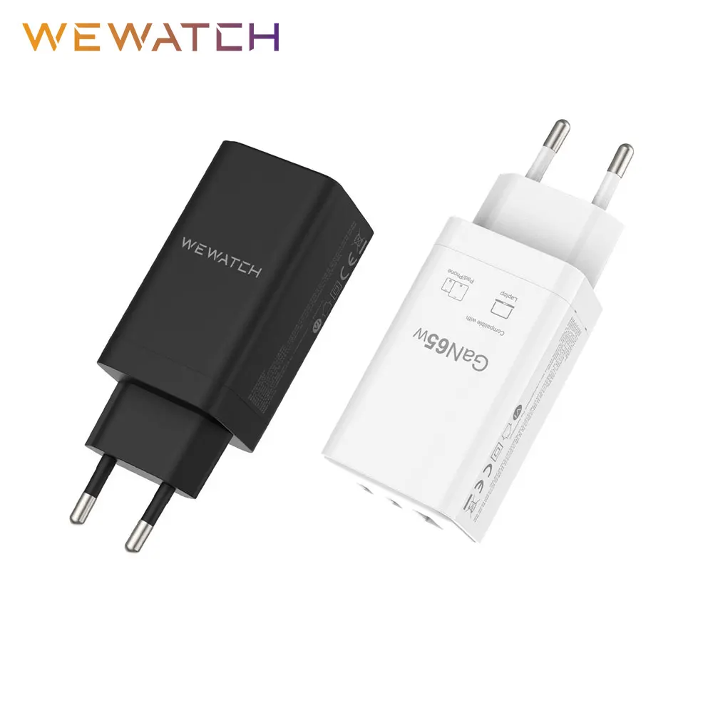 Зарядное устройство WEWATCH сетевое с USB-портами и поддержкой быстрой зарядки 65 Вт |