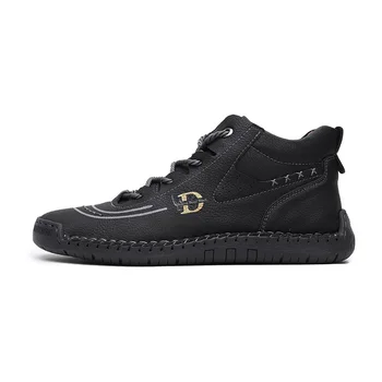 

Men's shoes autumn and winter new leather shoes large high-top lace-up shoes retro casual shoes trend men's low-top shoes men