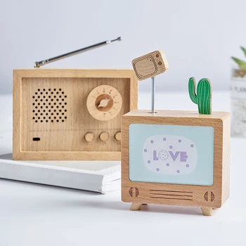 

Wooden Music Box Toy Decoration Radio Flower Shaped home decoration accessories Living room bedroom decoration wedding gifts