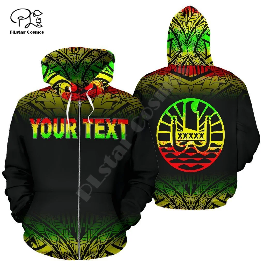 NewBrand French Polynesia Tahiti Country Flag Tribal Culture Retro Tattoo Customize Tracksuit Men/Women 3DPrint Funny Hoodies V1