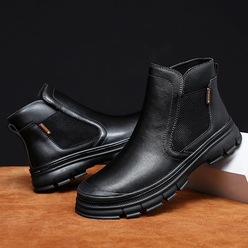 England design men's luxury fashion big size chelsea boots natural leather tooling shoes autumn winter ankle boot platform botas