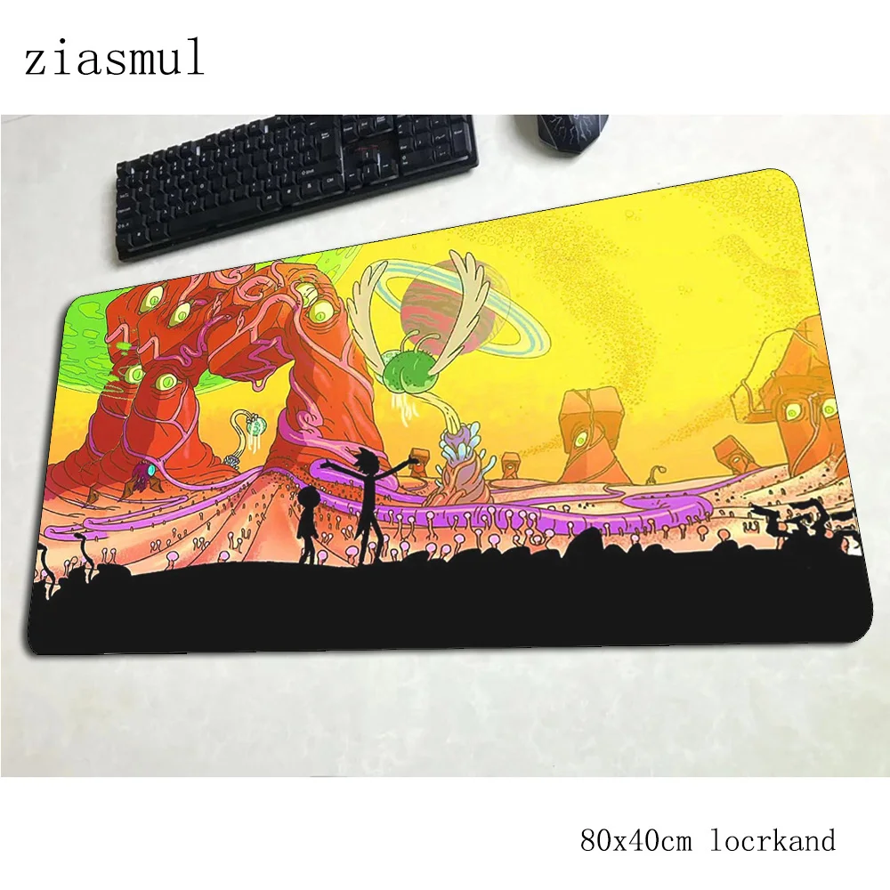 Rick and morty коврик для мыши 80x40 см подставка для запястья компьютерная мышь игровой мат геймпад пк аниме игровой коврик для мыши офисный коврик для мыши