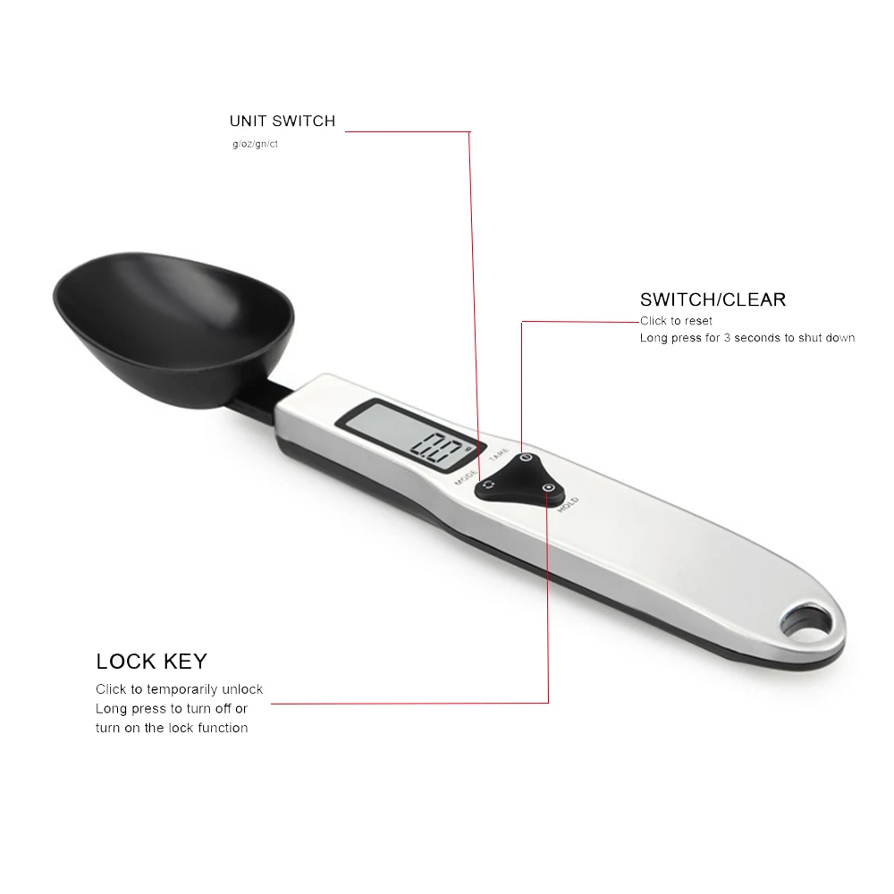 LCD Digital Kitchen Scale Electronic Cooking Food Weight Measuring Spoon 500g 0.1g Coffee Tea Sugar Spoon Scale Kitchen Tool electronic kitchen scale electronic measuring spoon