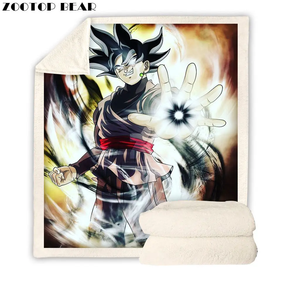 Dragon Ball Z одеяло на искусственном меху с рисунком из аниме брендовые футболки с принтами супер теплая детская текст Пикник модные туфли-лодочки для офиса взрослых школьная постельные принадлежности одеяло - Цвет: BZ126Q