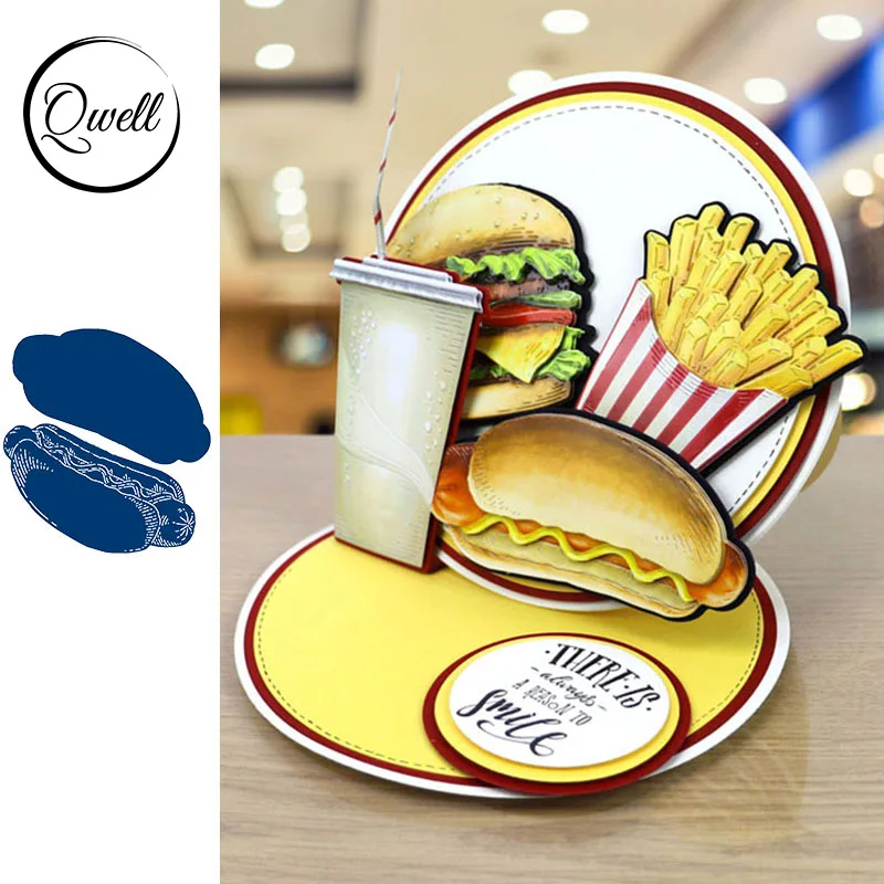 

QWELL Food Hot Dog Metal Cutting Dies for Scrapbooking and Card Making Paper Embossing Craft New 2019 die cuts