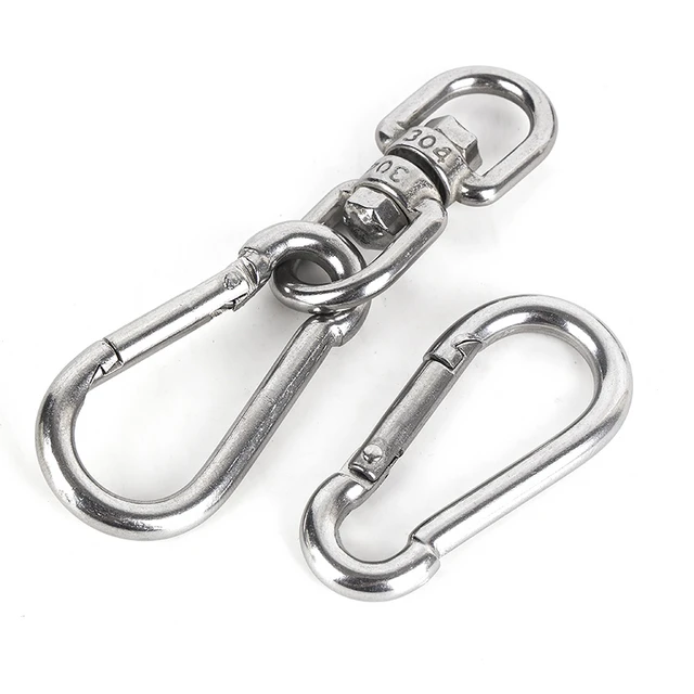 Hotaste mini 304 Stainless steel Swivel Ring Universal Rotating Hook  Climbing Spring Lock Pet Lead Dog Chain Hook Multi-function - AliExpress
