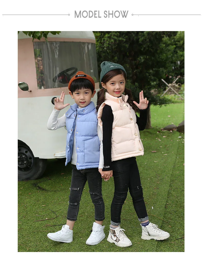 Autumn Winter Warm Thicken Down Vest Jacket For Girls Coat Baby Boys Windproof Jacket Kids Outerwear Children Clothes