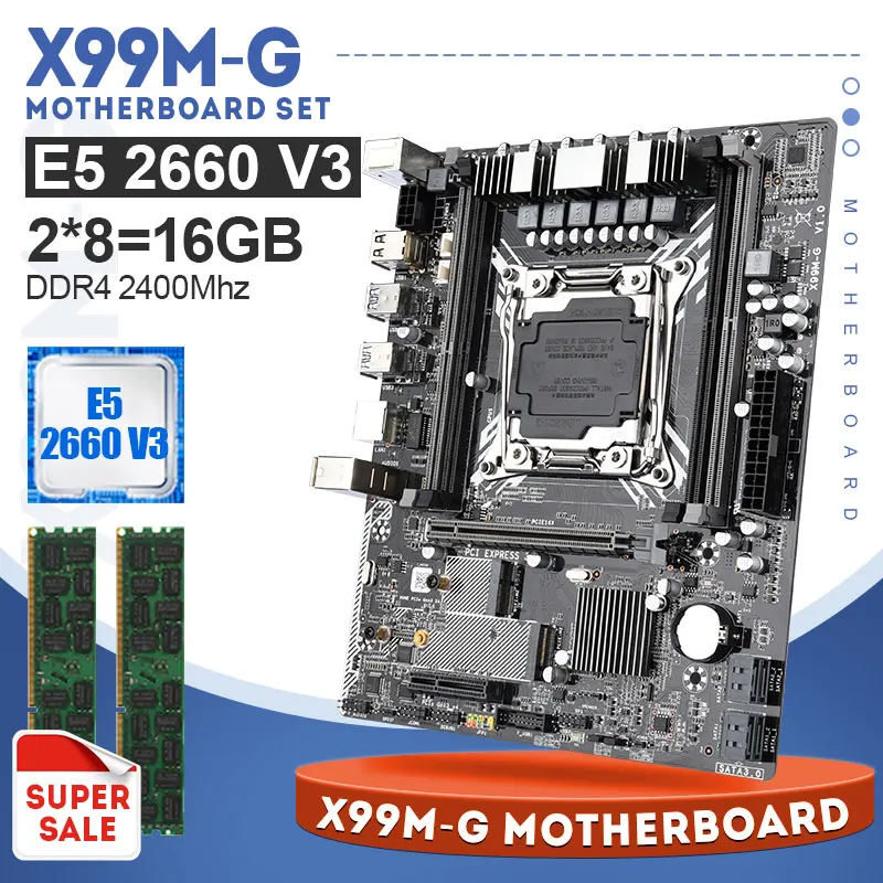 X99MG материнская плата с 2*8 = 16 Гб 2400 МГц DDR4 ECC REG RAM и XEON E5 2660V3 2 6 ГГц PCIE 16X SATA3.0 M.2 USB3.0 |