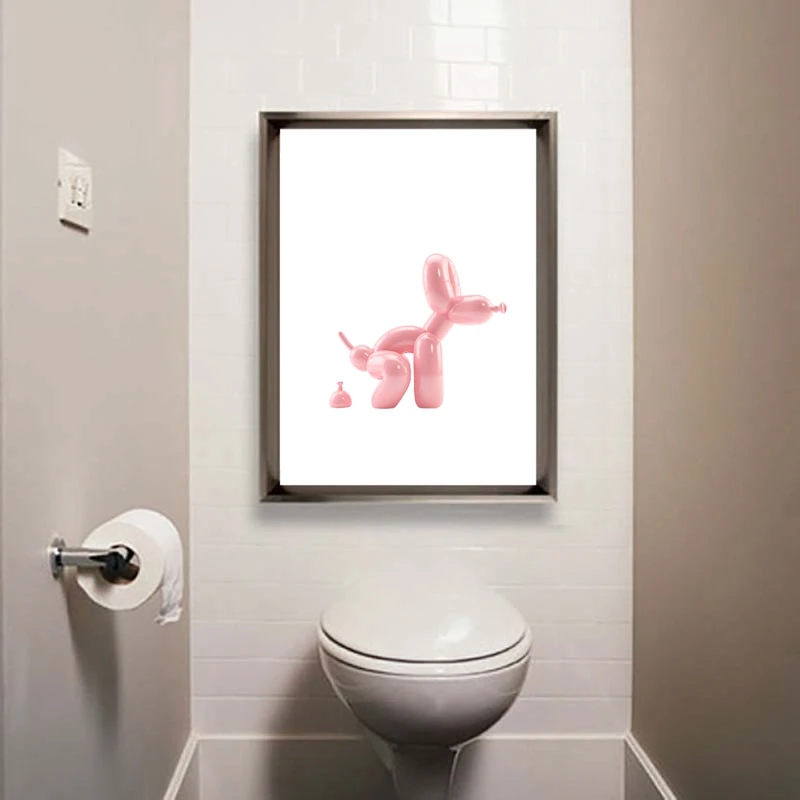 Toilet Sign Bathroom Wall Art Pop Art Canvas Painting Decor