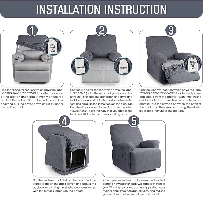 Recliner cover thick soft recliner cover, suitable for living room sofa cover, sofa armchair cover, elastic cover 10 colors