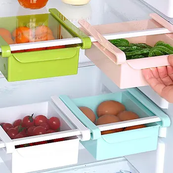 

Mini ABS DIY Slide Kitchen Fridge Freezer Space Saver Organization Storage Rack Bathroom Shelf Rack Organizer Holder Hot