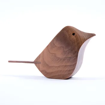 

Original Creative Beech Wooden Bird Figures Black Walnut Solid Home Figurines Hot Selling Crafts Gift New Living Room Decoration
