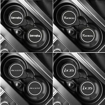 

2pcs Car Auto Water Cup Slot Non-Slip Mat Accessories For Hyundai Solaris Accent Creta I30 IX25 IX35 Elantra Santa fe Tucson