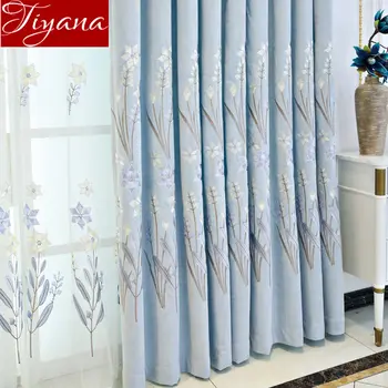 

Nordic Curtain Floral Design for Living Room Chenille Sheer Fabric Study Tulle Drape Drape Blinds Custom Made T&426#30