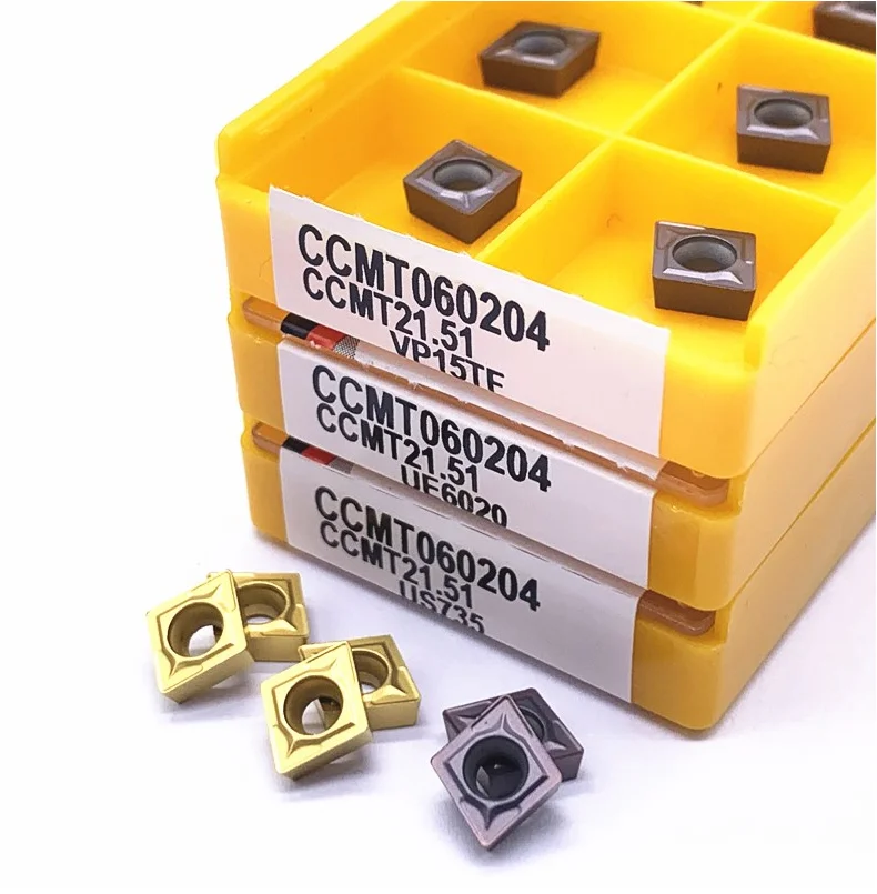 EsportsMJJ Ccmt060204 Us735 Ccmt 21.51 CNC Carbide Inserts For Steel/Stainless Steel Pack Of 10