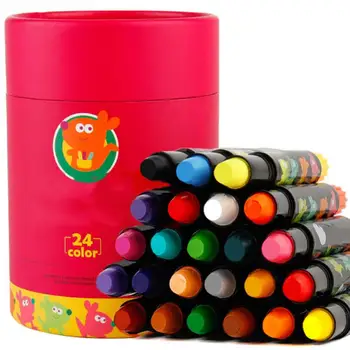 

Safe Rotatable Kids Gift Easy Clean For Toddlers Portable Oil Painting Students Silky Washable Non Toxic Crayon Set Art Supplies