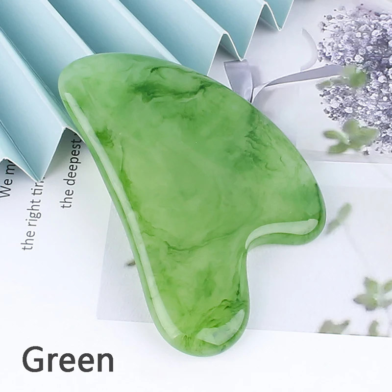 Natural Resin Gua Sha Scraper Board Massage Jade Guasha Stone For Chin Neck Face Lifting Wrinkle Remover SPA Beauty Care Tool