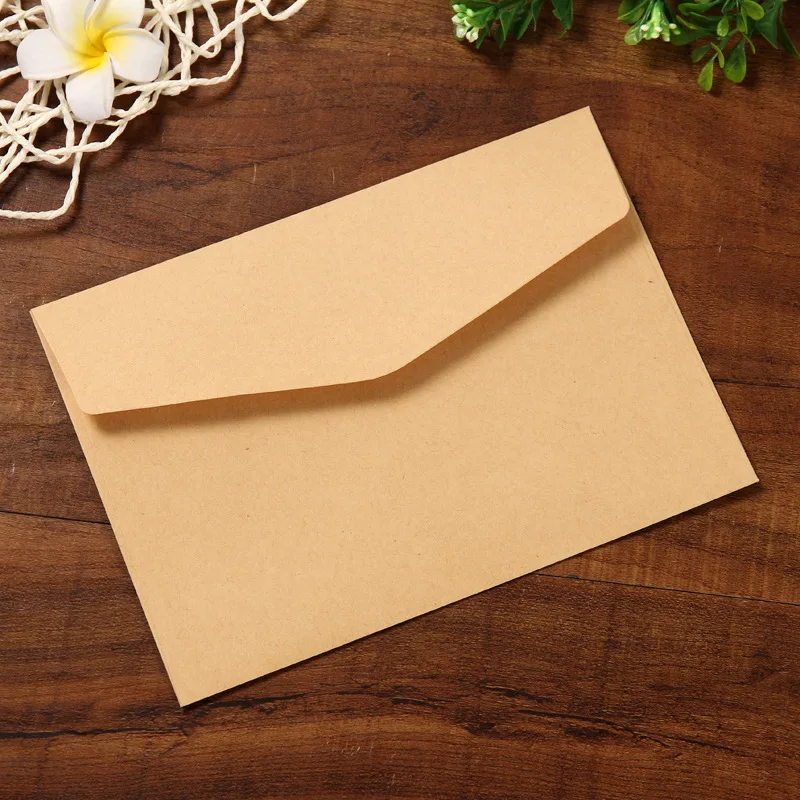 10 Pieces/lot 12*17cm Kraft Solid Color Blank Envelope Greeting Card Postcard Envelopes kraft paper envelopes,mailing envelopes