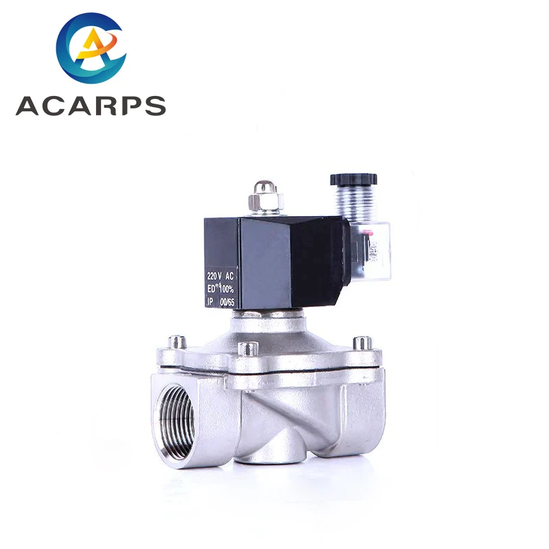 

1/2" 3/8" 3/4" 1" Normally Closed Solenoid Valve Stainless Steel IP65 Waterproof 220V 12V 24V 110V Electric Solenoid Valve