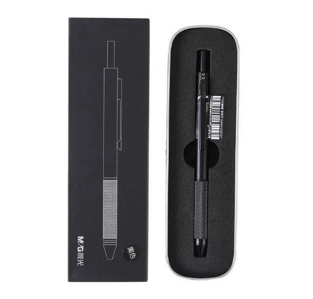 M& G 4 в 1 многофункциональная полностью металлическая ручка автоматический карандаш цветная Шариковая ручка для обучения офисные принадлежности ADPY3501 - Цвет: 1pcs black