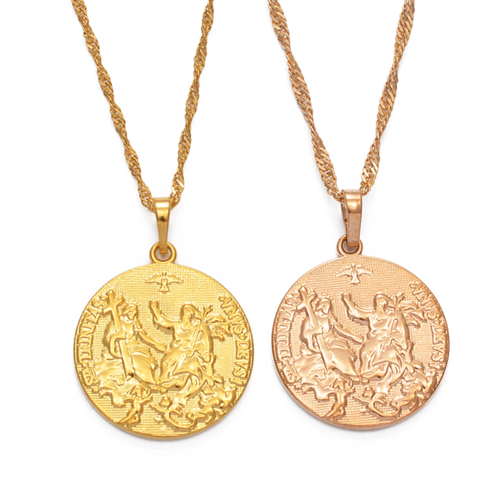 Gold religious pendant necklace Clearance