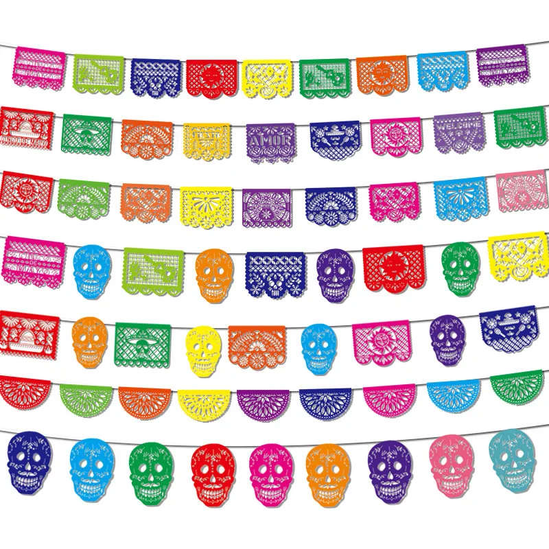 Mexican Theme Carnival Queue Party Decoration Square Banner