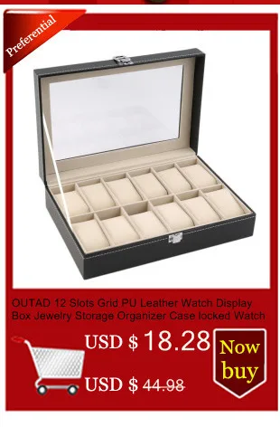 OUTAD Retro Wood Watch Display Box Jewelry Necklace Rings Storage Organizer Random Pattern Delivered cajas para relojes