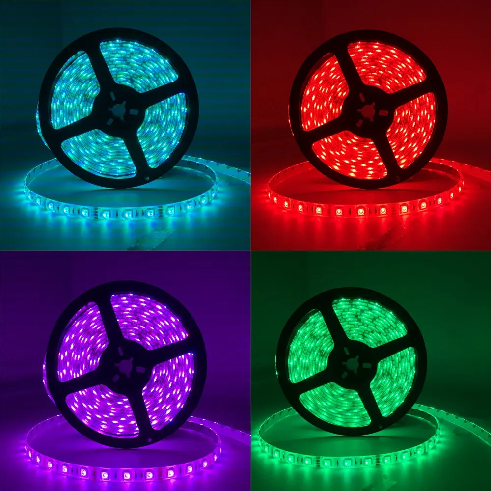 Лента RGB Светодиодная лента на батарейках SMD 5050 водонепроницаемая лента с ИК-радиочастотным пультом дистанционного управления на батарейках светодиодная лента Fita