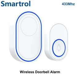 Campainha sem fio com som 58 433mhz, campainha inteligente com sem fio, distância de 300m, plug eu e us, alarme remoto inteligente