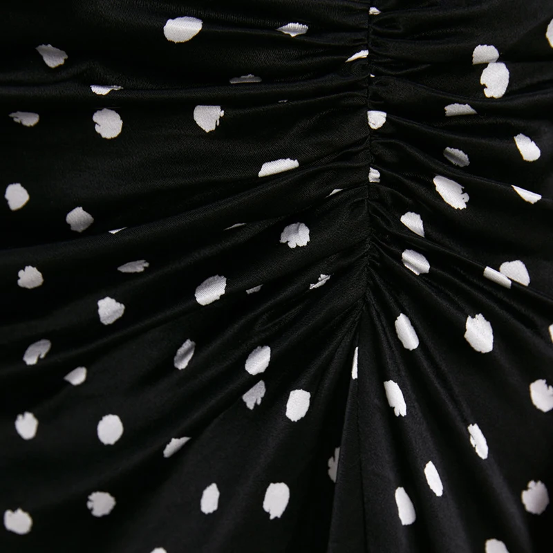 RR Асимметричные складные юбки с разрезом, женская модная юбка с принтом в горошек, женские элегантные юбки до середины икры, женские юбки IC