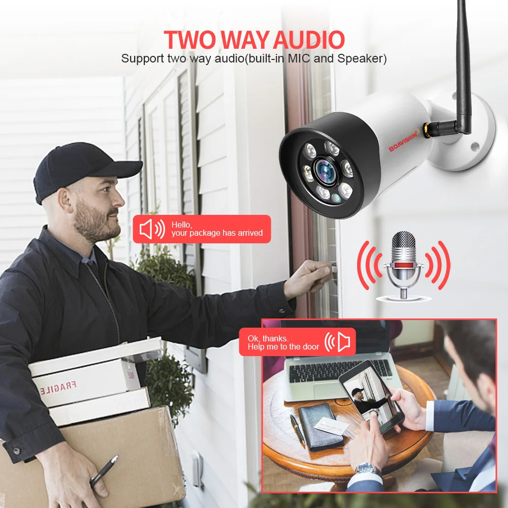 HD 5MP Wifi пуля ip-камера наружная 2MP беспроводная камера безопасности полноцветная камера ночного видения IR 20m Wi-Fi камера Onvif APP CamHi