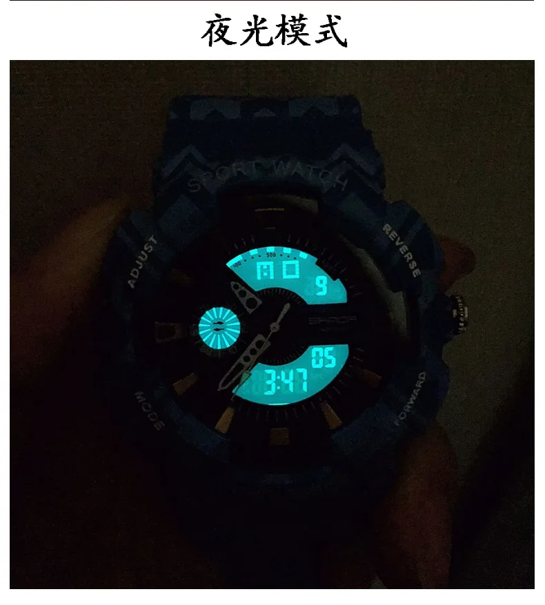 Sanda Horloge Mannelijke студенческий водостойкий спортивный электротехнический Jeugd бег Tij H Открытый Многофункциональный heren Horloge
