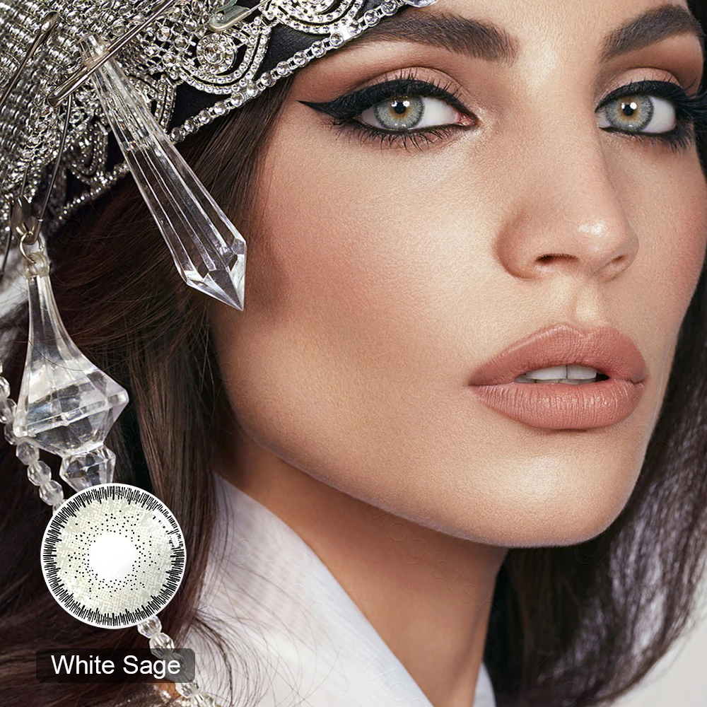 Lentillas de colores para ojos, lentillas de Color gris, verde, azul, 1 par