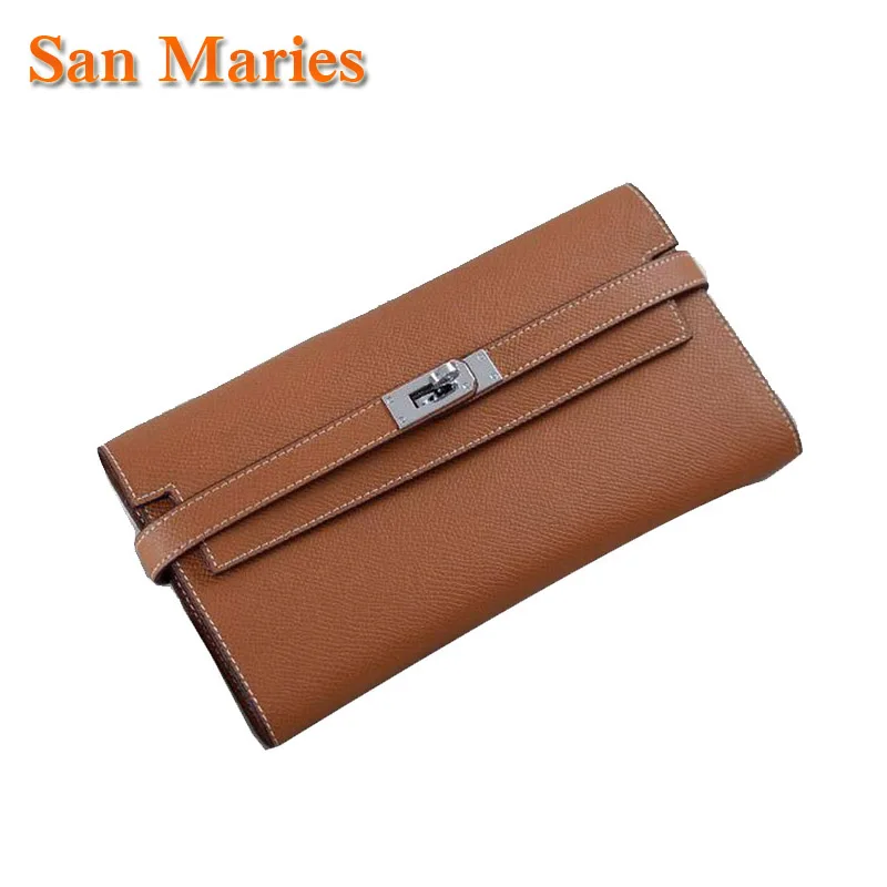 San Maries, Подарочная коробка, Роскошный кошелек, кошелек, женский, брендовый, вечерний клатч, сумка для телефона, коровья кожа, кошельки, женские, Haps, Длинные кошельки