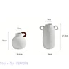 Handmade White Ceramic Vase Handle Retro Continental Scrough Rough Surface Floral Hollow Flower Vase Ceramic Crafts Ornaments 5