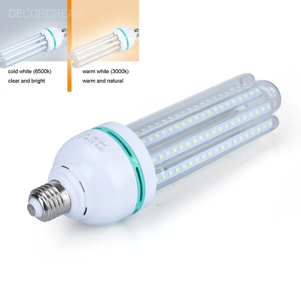 U shaped LED Corn Light Bulbs Tube 220v Indoor Lampada E27 Bulb 5w 45w
