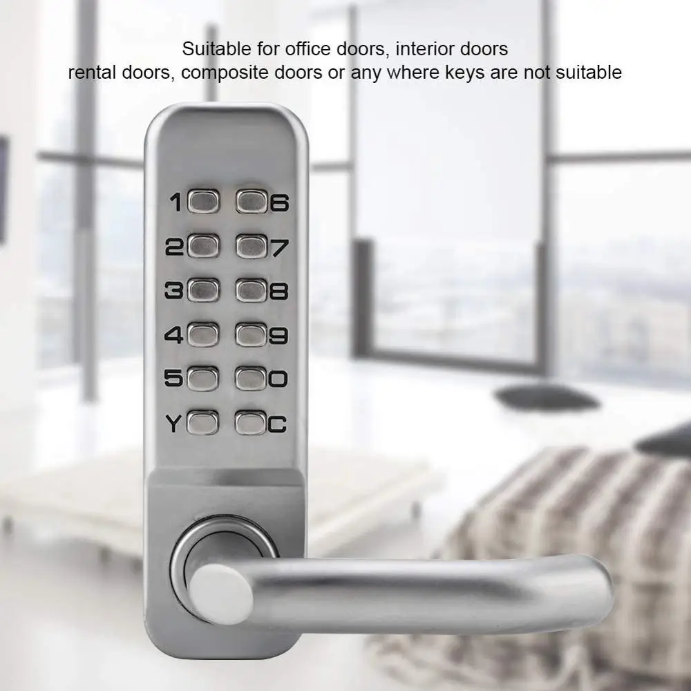 Keyless Mechanical Door Locks Keyless Digital Machinery Code Keypad Password Entry Door Lock  Zinc Alloy Doors Handle