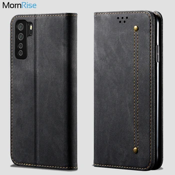 

Denim Leather Wallet Cases For Huawei P40 lite 5G Case Magnetic Book Closure Flip Cover For Huawei P40 lite Card Holder Fundas