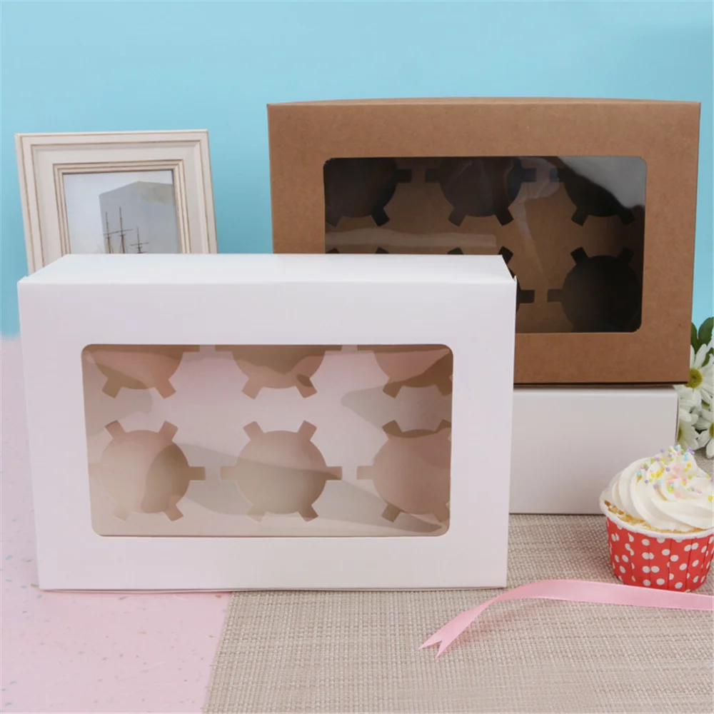 24 Scatole Cupcake Trasparenti Con Base Dorata E Nastro – 9x9x9 Cm In PET, Per Torte, Macaron E Biscotti, Ideali Per Matrimoni E Feste