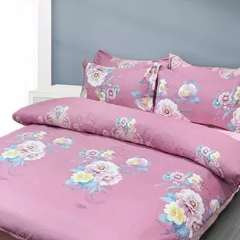 

Comfortable Double Quilt Cover Set With Zipper Easy Care Home Textile 4pcs With Flowers Pattern Duvet Cover Set