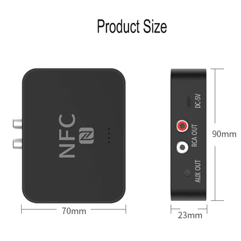 Bluetooth 5 0 Receiver Transmitter NFC HiFi Wireless Adapter Support TF Card Car Radio Player Handsfree adapter for Headphone PC