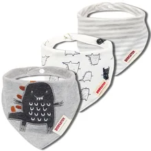 3 шт./лот Детские Мультяшные нагрудники из хлопка с принтом для новорожденных девочек и мальчиков шарф с треугольниками для малышей Бандана детская отрыжка ткань аксессуары для кормления