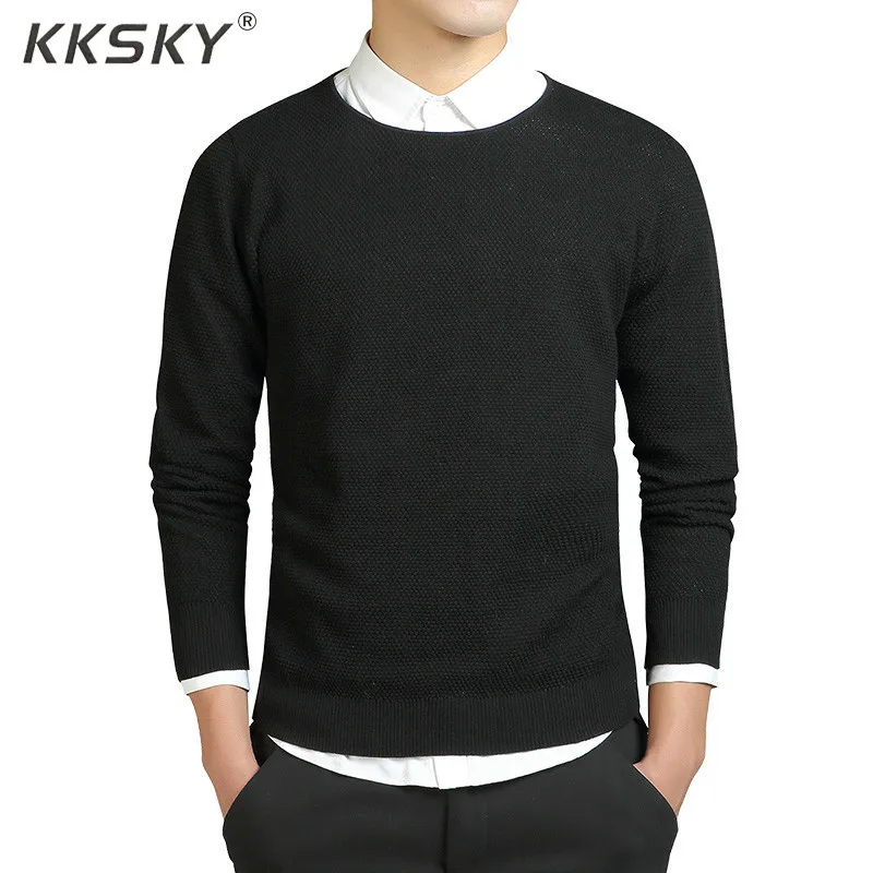 Solid Sweater Men Cotton Mens Sweaters And Pullovers O Neck Pull Homme Slim Long Sleeve Mens Sweaters Warm Knittwear Coat 3XL