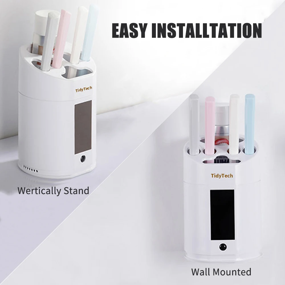 

Hot New Intelligent Toothbrush Holder UV Light Disinfection Toothbrush Rack Rechargeable Solar Power Toothbrush Holder Bathroom
