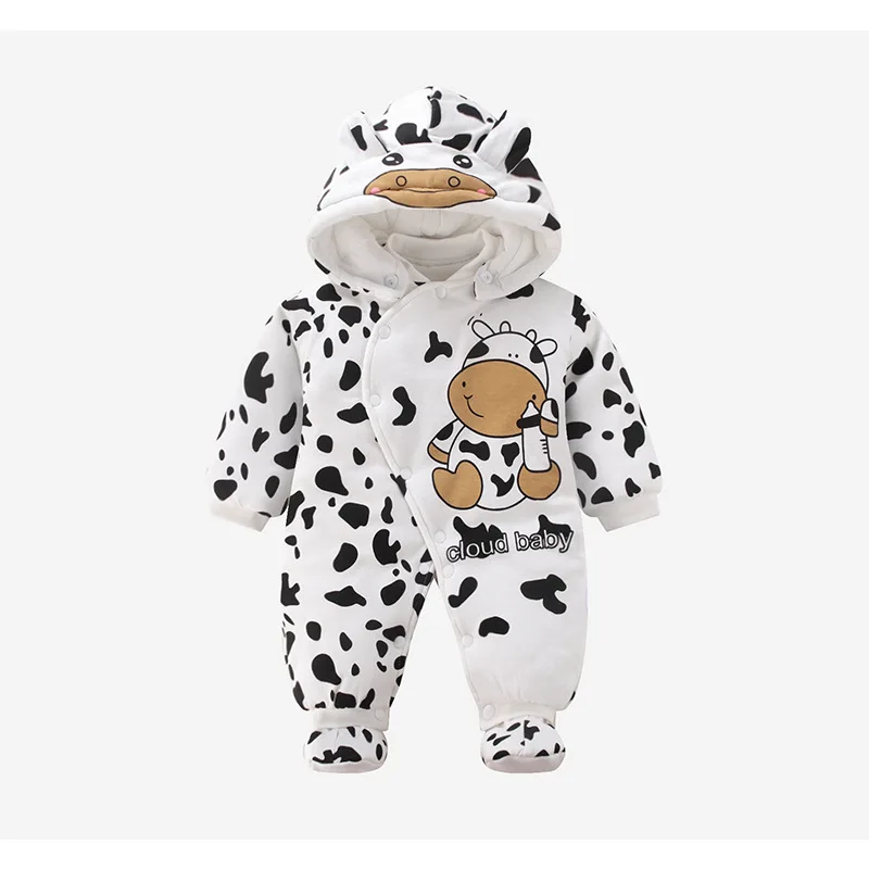 

2019 Autumn & Winter Clothes for Babies Korean-style plus Velvet Romper Baby Jumpsuits Climbing Clothes Childrenswear a Generati