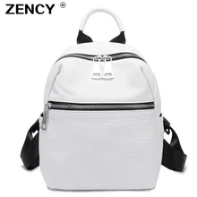 ZENCY, маленький летний женский рюкзак из мягкой натуральной кожи, первый слой из коровьей кожи, женские белые рюкзаки из воловьей кожи
