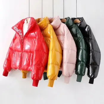 

Vogue Women Down Jacket Lady padded Coats Winter Plus Size Thicken Cotton Warm Jackets Casual Loose Standing Collar Cotton Coat