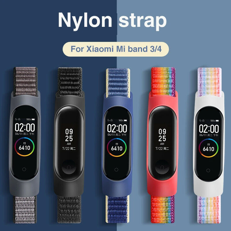 Nylon Strap Wristband for Xiaomi Mi Band 5 4 3 Wrist Bracelets Sport loop watch Belt Smart Watch Band Replacement Accessories