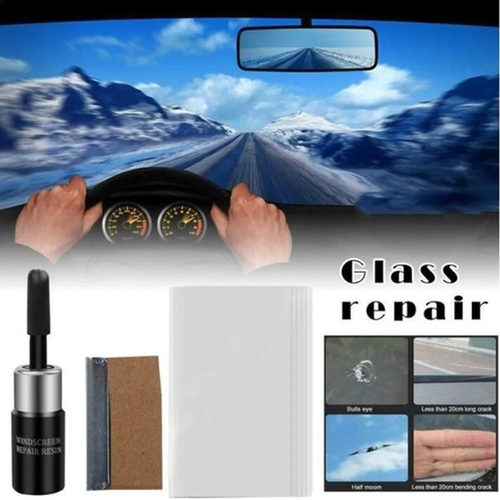 Инструмент для ремонта лобового стекла автомобиля DIY Инструменты для ремонта окон ветровой экран стекло Царапины трещина восстановление оконного экрана смола+ лезвие+ полоски